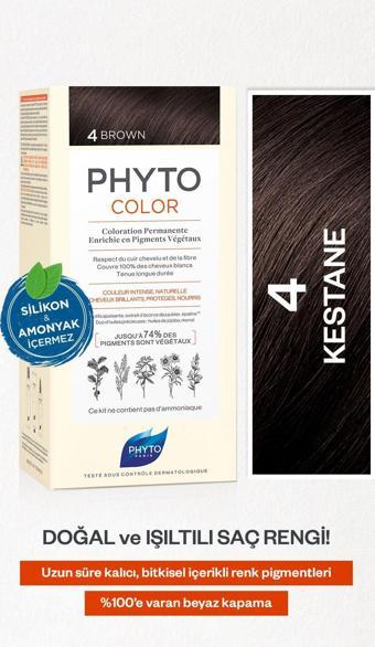 Phyto Phytocolor 4 Kestane Amonyaksız Kalıcı Bitkisel Saç Boyası