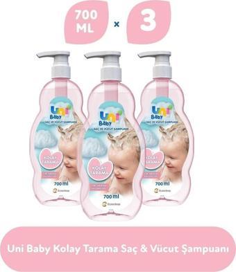 Uni Baby Kolay Tarama Saç ve Vücut Şampuanı 3 x 700 ML