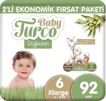 Baby Turco Doğadan 6 Numara XLarge 92'li Bebek Bezi