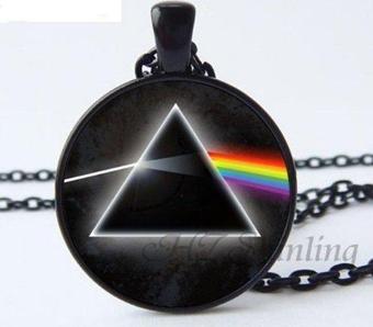 7Nota Pf2 Pink Floyd Kolye - Siyah Zincir ve Çerçeveli.