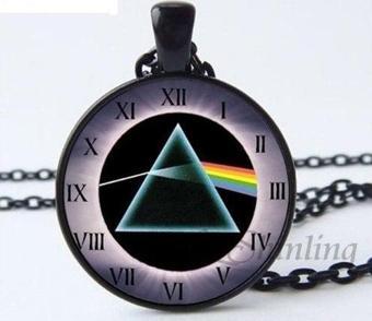 PF4 Pink Floyd Kolye - Siyah Zincir ve Çerçeveli