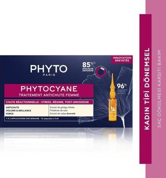 Phyto Phytocyane Kadın Tipi Dönemsel Saç Dökülmesine Karşı Bakım Serumu 12X5 Ml