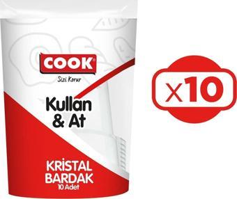 Cook Kristal Bardak Kullan&At 10 lu x 10 Paket (100 Adet)