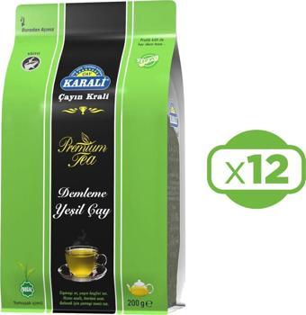 Karali Premium Demleme Yeşil Çay 200 Gr x 12 Adet