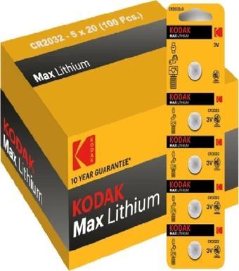 Kodak 100 Adet Cr2032 Lityum Para Pil