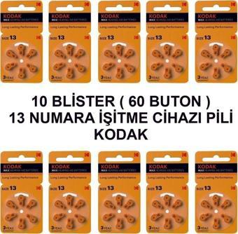 Kodak 13 Numara 10 Paket Işitme Cihazı Pili