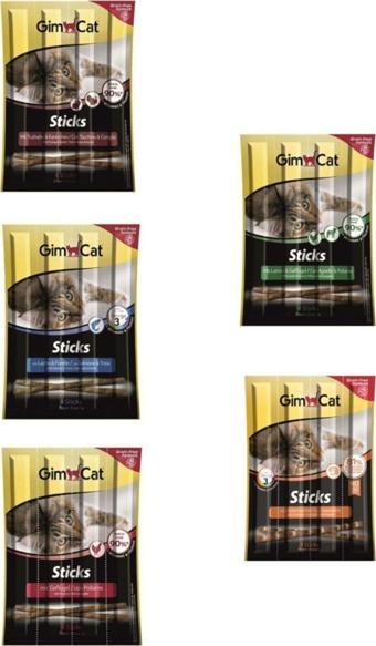 GimCat Sticks 20 gr 5'li Set (Hindi-tavşan / Somon-morina / Kümes Hayvanı / Deniz Tarağı / Kuzu-Tavuk)