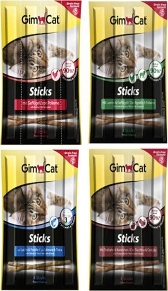 GimCat Sticks Kedi Ödül Çubukları Süper Karışık 4'lü 20 Gr x 4 PAKET