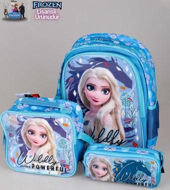 COOL GIRL ÖZEL KOLEKSİYON LİSANSLI FROZEN ELSA ANAOKUL ÇANTASI,BESLENME ÇANTASI VE KALEM ÇANTASI 3'LÜSÜ 