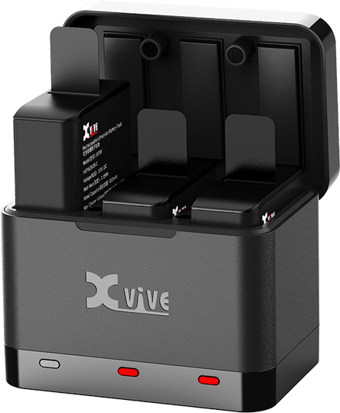 Xvive Battery Charger Case + 3 Pil