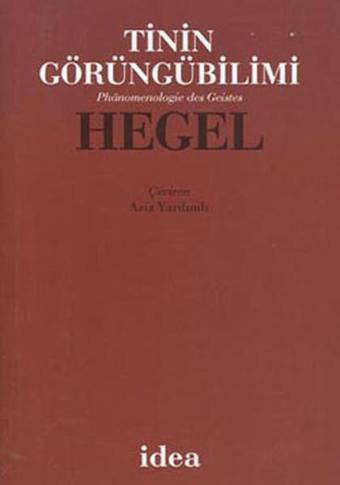 Tinin Görüngübilimi - Hegel - İdea Yayınevi