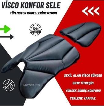 Forte Gt 500251 Motosiklet hava destekli kalın deri konfor sele minderi iki Parça Universal