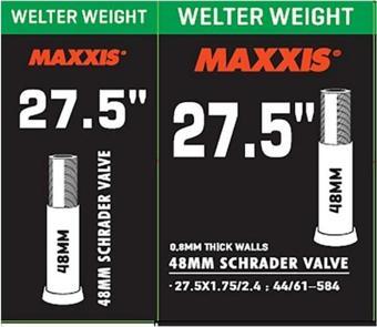 Maxxis Bisiklet İnce Sibop İç Lastik Welter Weight 27.5X1.75/2.4 SV Kalın Sibop 48mm