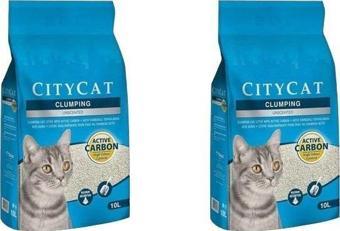 Sanicat City Cat Aktif Karbonlu Topaklanan Kedi Kumu 10 Lt X 2 Adet