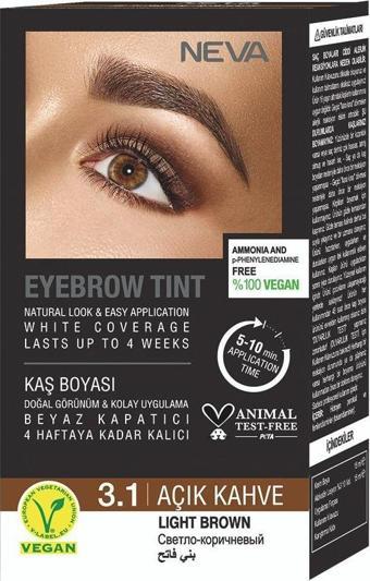 Neva Eyebrow Tınt Kaş Boyası 15Ml (Vegan) 3.1 Açık Kahve