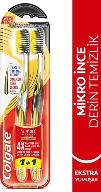 Colgate Mikro Ince Gelişmiş Gold Charcoal Derin Temizlik Ekstra Yumuşak Diş Fırçası 1+1