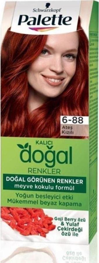 Palette Kalıcı Doğal Renkler Saç Boyası 6-88 Ateş Kızılı