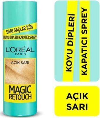 L'Oréal Paris Magic Retouch Beyaz Kapatıcı Sprey (Koyu Dipler)Açık Sarı 75 Ml