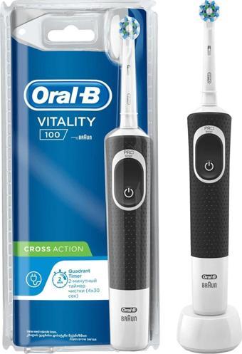 Oral-B Afet Özel D100 Şarj Edilebilir Diş Fırçası Cross Action Siyah