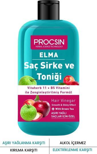 Procsin Aşırı Yağlanma Karşıtı Elmalı Saç Sirke Ve Toniği 250 Ml