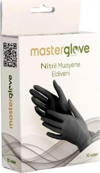 Master Glove Siyah Nitril Muayene Eldiveni 10'Lu Paket