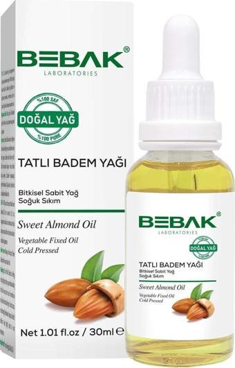 Bebak %100 Saf Katkısız Doğal Tatlı Badem Yağı 30 Ml