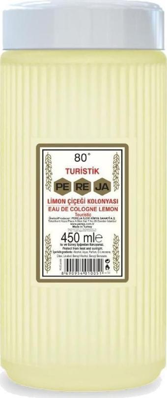 Pereja Limon Çiçeği Kolonyası 450Ml Pet Şişe 80 Derece