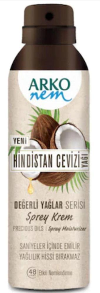 Arko Nem Değerli Yağlar Sprey Krem Hindistan Cevizi 150 ml