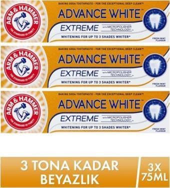 Arm&Hammer Arm Hammer 3 Tona Kadar Beyazlatıcı Diş Macunu - Advance White 75 Ml X 3