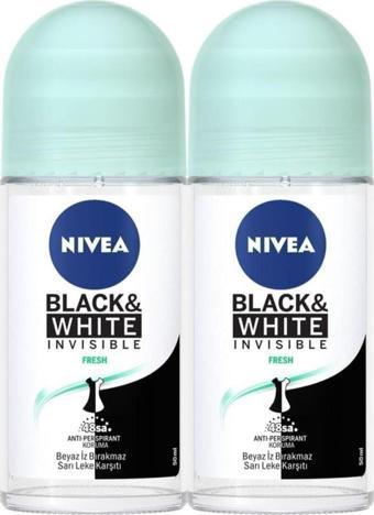 Nivea Invisible Black & White Fresh Kadın Deodorant Roll-on 50 ml 2'li