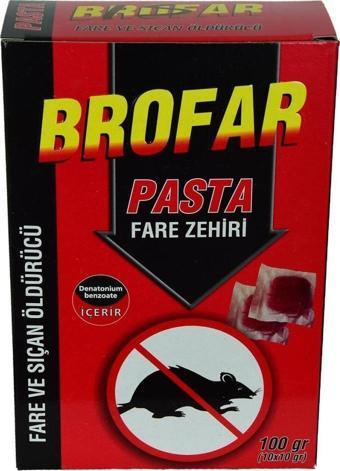 Brofar Fare Öldürücü Pasta Sıçan Zehiri Yemi 10 Adet x 10Gr