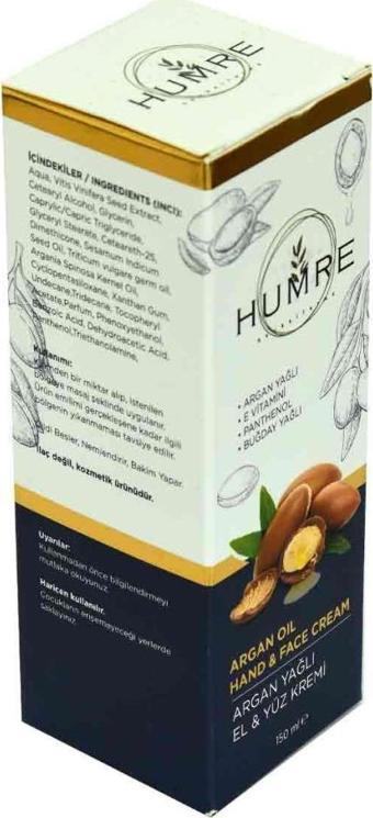 Humre Argan Yağlı El Yüz Kremi E Vit Pantenol Buğday Yağı 150ML