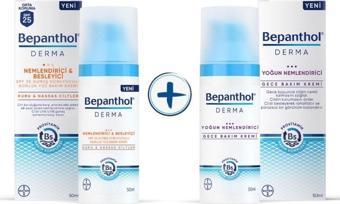 Bepanthol Derma Nemlendirici & Besleyici Spf 25 Yüz Kremi 50ml + Yoğun Nemlendirici Gece Kremi 50ml