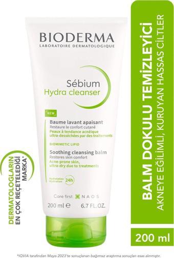 Bioderma Sebium Hydra Cleanser Akneye Eğilim Gösteren, Kuruyan Hassas Ciltler Balm Dokulu Temizleyici 200 ml