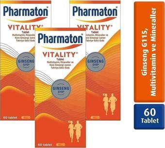 Pharmaton Vitality 60 Tablet 3 Adet