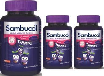 Sambucol Plus Kids Yummies 60 Çiğneme Tableti 3 Adet