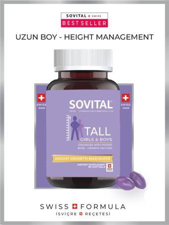 SOVITAL Tall Uzun Boy, Boy Uzamasına Yardımcı 11-21 Yaş, 60 Adet Softgel