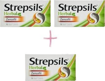 STREPSİLS Herbal Zencefilli 16 Pastil 3 Adet