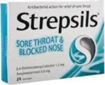 STREPSİLS Mentollu Sore Throat & Blocked Nose 24 Pastil