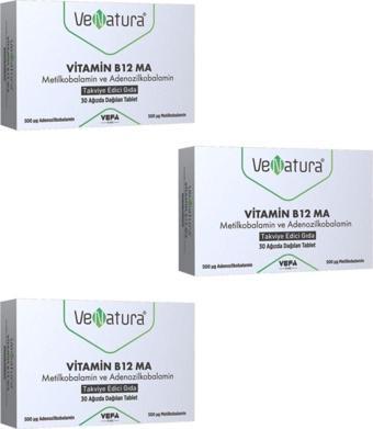 VeNatura Vitamin B12 Ma Metilkobalamin Ve Adenozilkobalamin Takviye Edici Gıda 3 Adet