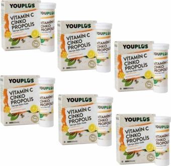 Youplus Vitamin C Çinko Propolis 20 Efervesan Tablet 6 Lı Paket