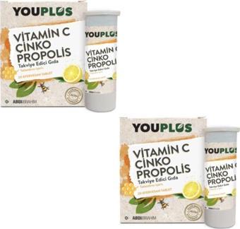 Youplus Vitamin C, Çinko, Propolis Efervesan Tablet 2 Adet