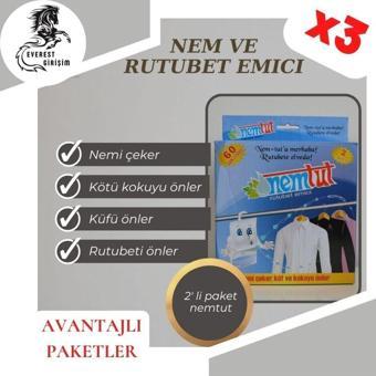 Nem Tut Nem Alıcı Ve Rutubet Emici 6 ’lı Avantaj Paketi (3 KUTU/6 PAKET)