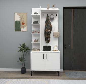 Arnetti Portmanto, 2 Kapaklı 6 Raflı Askılı, Julendor Portmanto, Beyaz