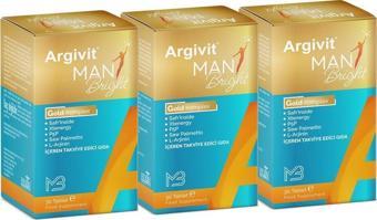 Argivit Man Brıght Tablet 30 Tablet 3'Lü Paket