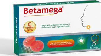 Betamega Kara Mürver & Beta Glukan & Propolis Özlü Boğaz Pastili - 12 Adet