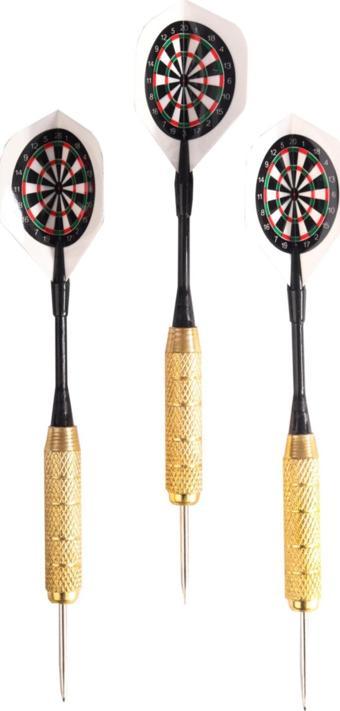 Delta 22 Gr. Dart Oku (3’lü Set) - Çelik Uç + Pirinç Gövde + Renkli Kanat - Dart Oku Seti