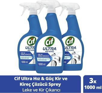 Cif Ultra Hız & Güç Kireç Sökücü Sprey Leke Ve Kir Çıkarıcı 1000 Ml