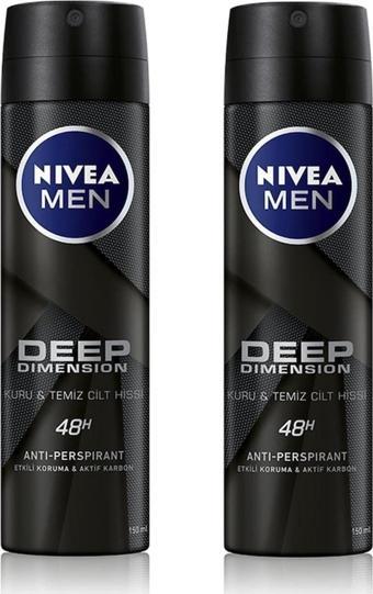 Nivea Deodorant Deep Dimension 150Ml Erkek Deodorant X 2 Adet