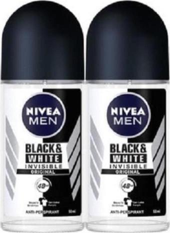 Nivea Men Invisible Black & White Original Erkek Deodorant Roll-On 50 Ml 2'Li